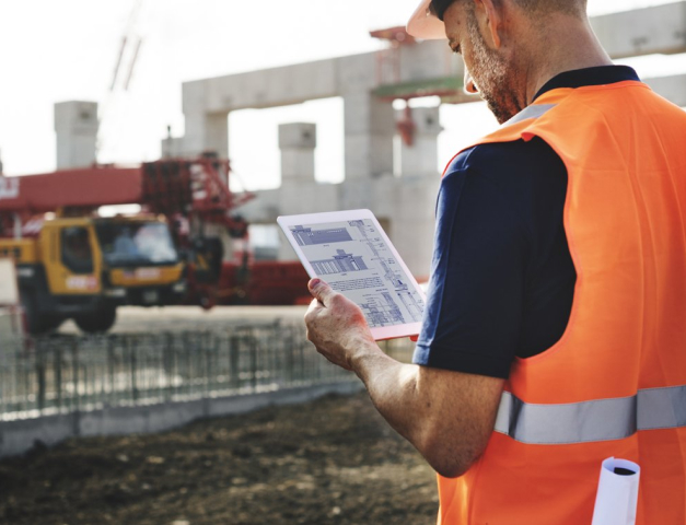 Geotechnical engineering software being used on a jobsite