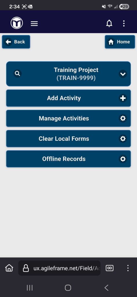 The current MetaField web app viewed in a phone browser